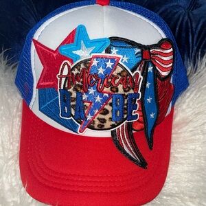 Women’s Custom Made American Babe Red White & Blue Trucker Hat